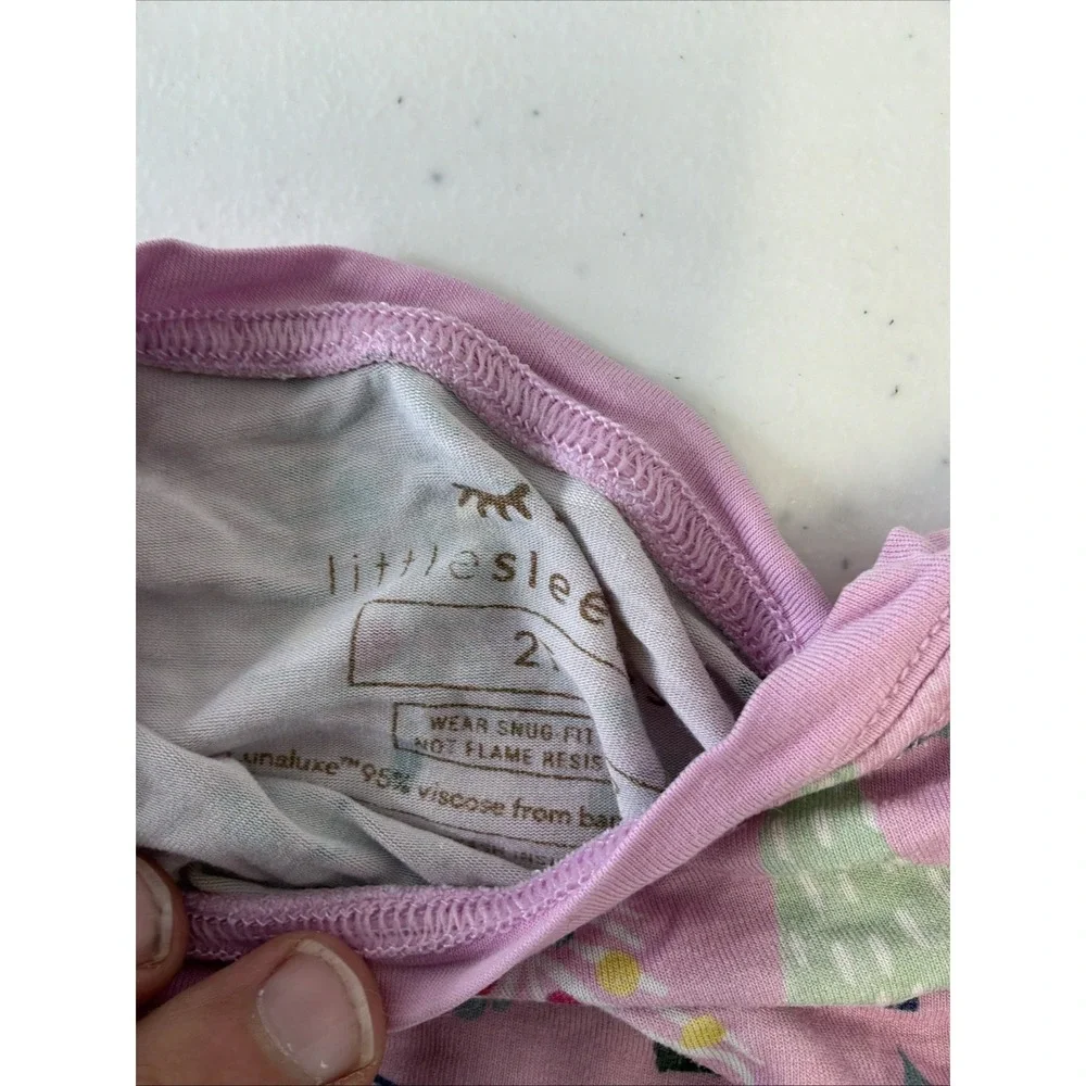 Little sleepies Christmas trees Pajamas 2T Girls Pink Holiday Lot 3 Pieces